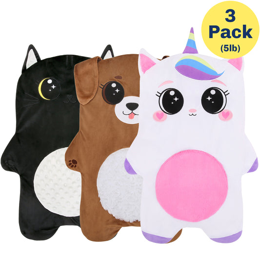 3 Pack - All 3 Peace Pets 5lb Weighted Lap Pads