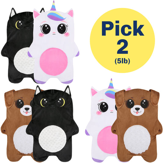Pick 2 - 5lb Weighted Lap Pad Animals