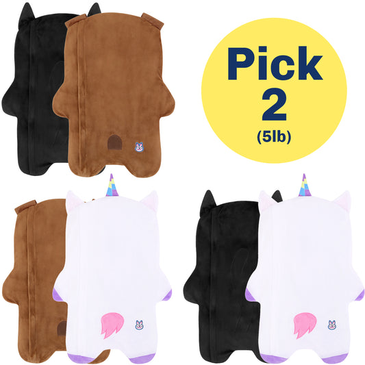 Pick 2 - 5lb Weighted Lap Pad Animals