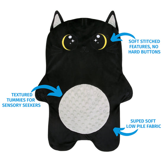 5lb Ehno - Black Cat Weighted Lap Pad Animal Features